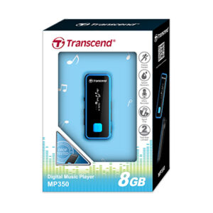 Máy Nghe Nhạc Transcend 8 GB Digital Music Players MP350 đen viền xanh trời - Hình ảnh 1