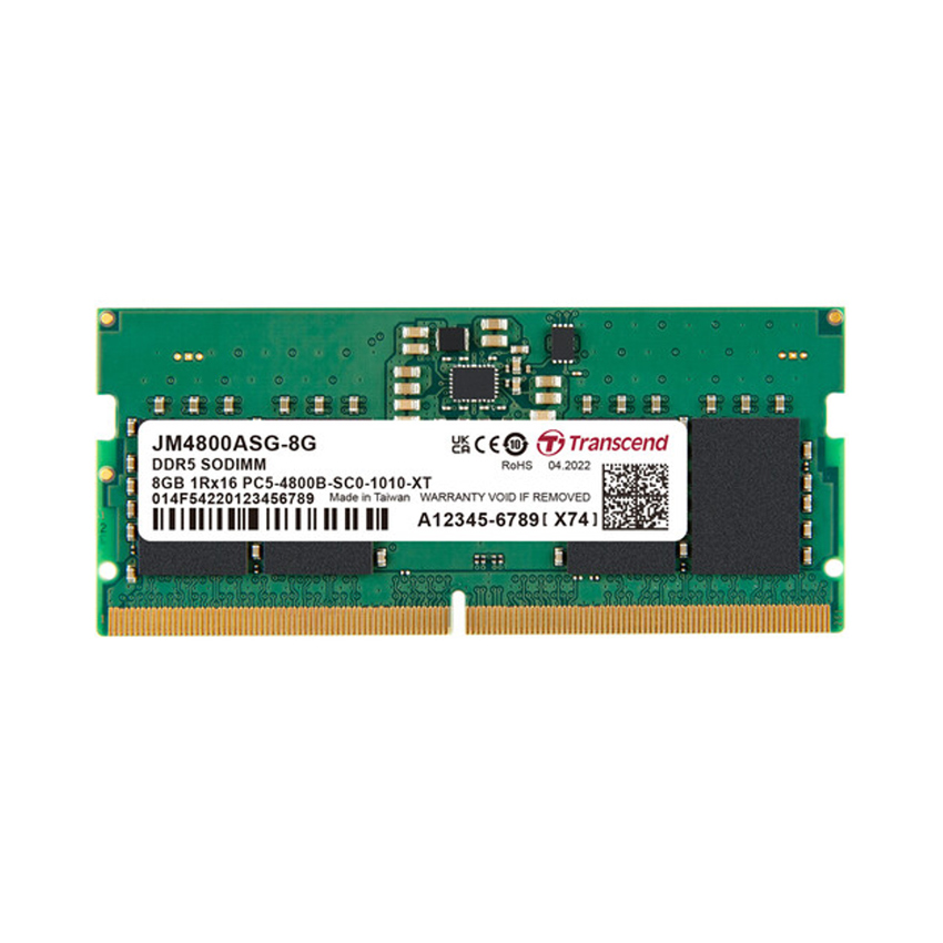 Thanh ram dùng cho Laptop hiệu Transcend, 16GB JM DDR5 4800 SO-DIMM 1Rx8 2Gx8 CL40 1.1V